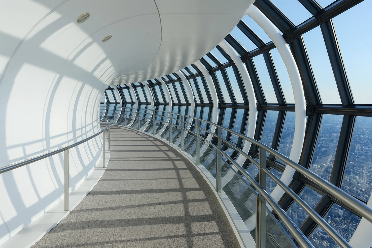 Tokyo Sky Tree interior observation deck glass windows
