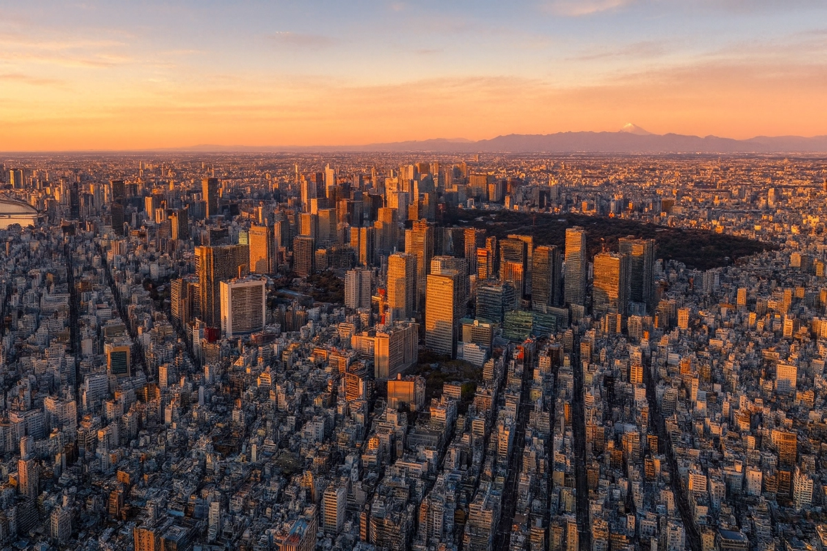Tokyo Skytree observation deck daytime panoramic view from tower