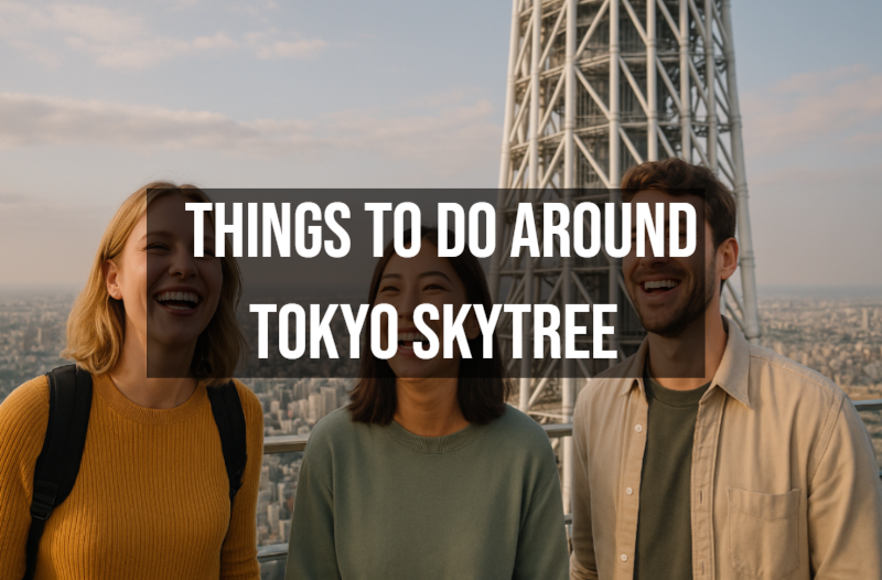Tokyo Skytree observation deck tower with Sumida River yakatabune boats and trains - 634m photography spots in Tokyo Japan
